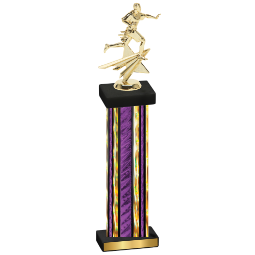 Single Purple Glacier Flag Football Trophy