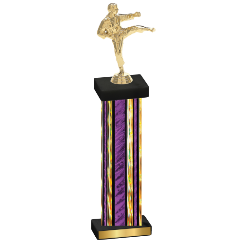 Single Purple Glacier Karate Trophy