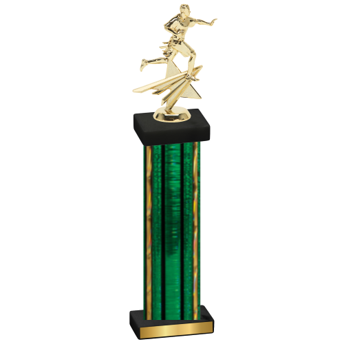 Single Green Glacier Flag Football Trophy