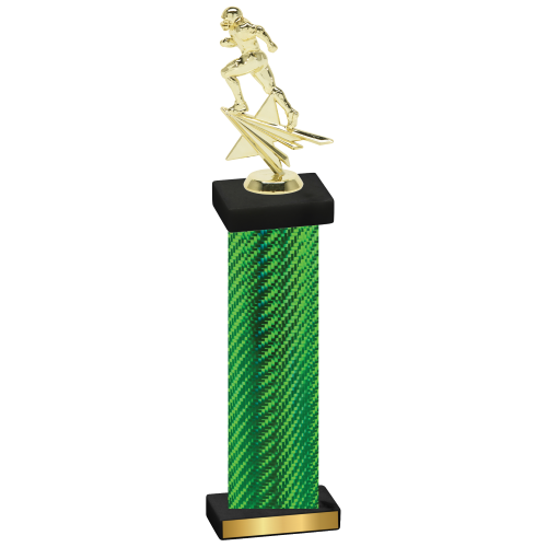 Single Green Carbon Fiber Football Trophy