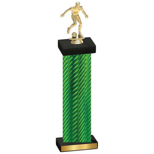 Single Green Carbon Fiber Soccer Trophy