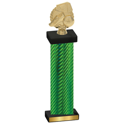 Single Green Carbon Fiber Soccer Trophy