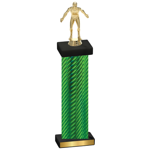 Single Green Carbon Fiber Wrestling Trophy