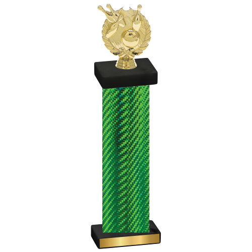 Single Green Carbon Fiber Bowling Trophy