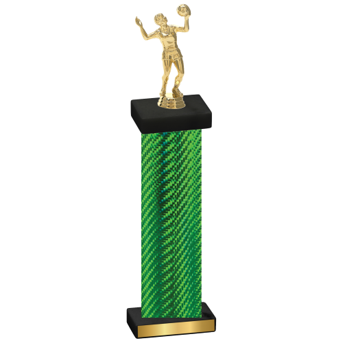 Single Green Carbon Fiber Volleyball Trophy