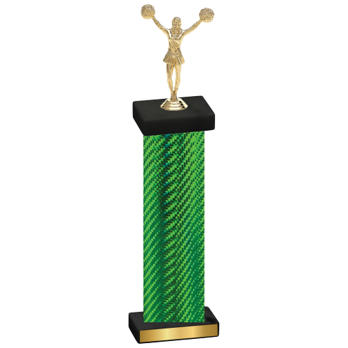 Single Green Carbon Fiber Cheerleading Trophy