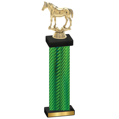 Single Green Carbon Fiber Horses Trophy