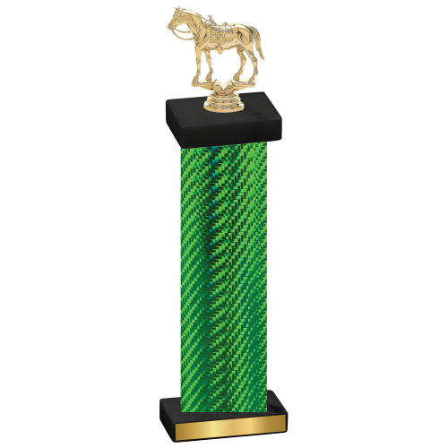 Single Green Carbon Fiber Horses Trophy