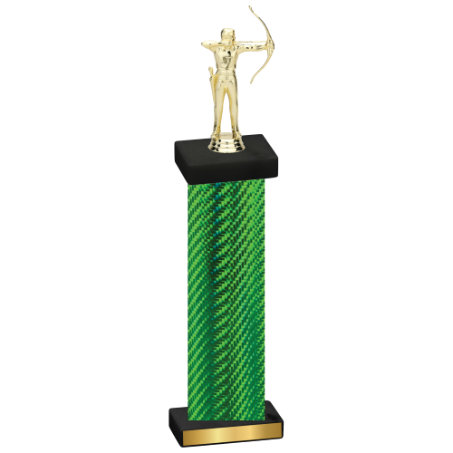 Single Green Carbon Fiber Archery Trophy