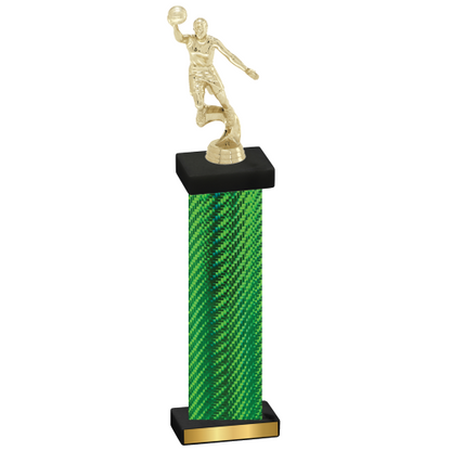 Single Green Carbon Fiber Basketball Trophy