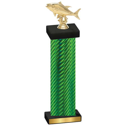 Single Green Carbon Fiber Fishing Trophy