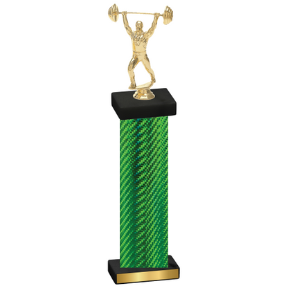 Single Green Carbon Fiber Weights Trophy