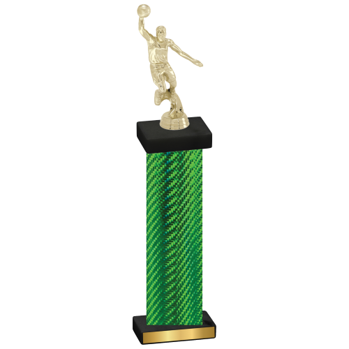 Single Green Carbon Fiber Basketball Trophy