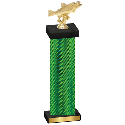 Single Green Carbon Fiber Fishing Trophy