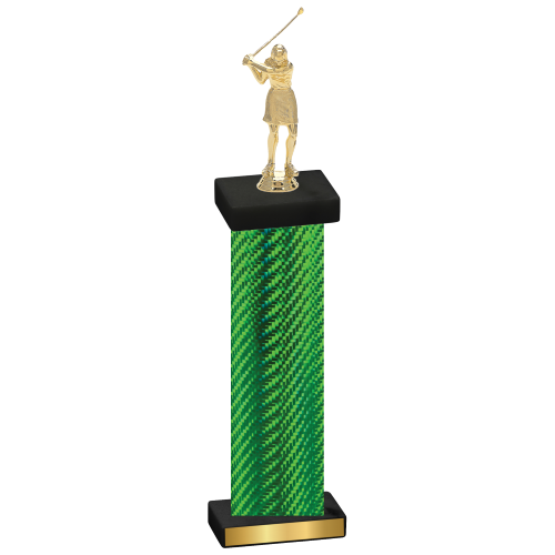 Single Green Carbon Fiber Golf Trophy