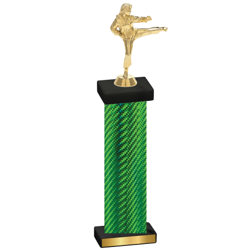 Single Green Carbon Fiber Karate Trophy