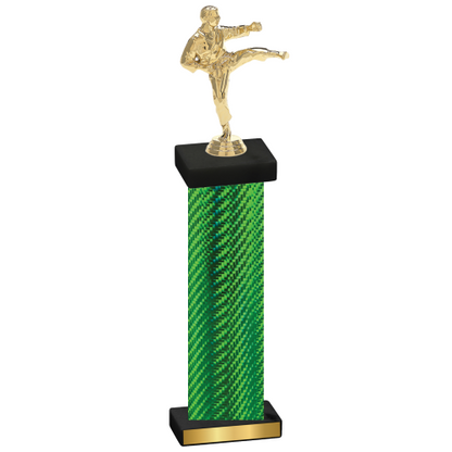 Single Green Carbon Fiber Karate Trophy