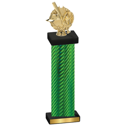 Single Green Carbon Fiber Baseball Trophy