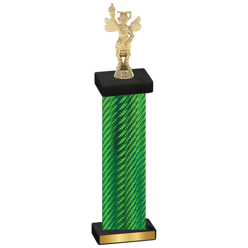 Single Green Carbon Fiber Academics Trophy