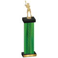Single Green Carbon Fiber Baseball Trophy