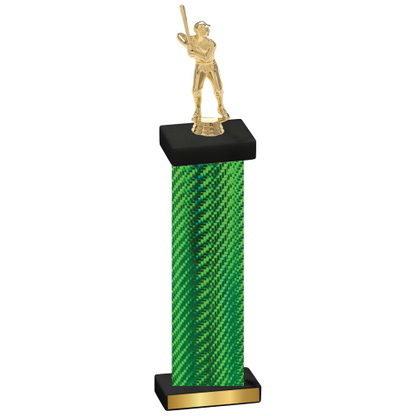 Single Green Carbon Fiber Baseball Trophy