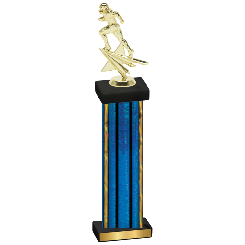 Single Blue Glacier Football Trophy