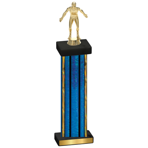 Single Blue Glacier Wrestling Trophy