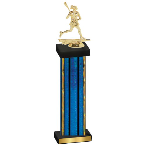 Single Blue Glacier Lacrosse Trophy