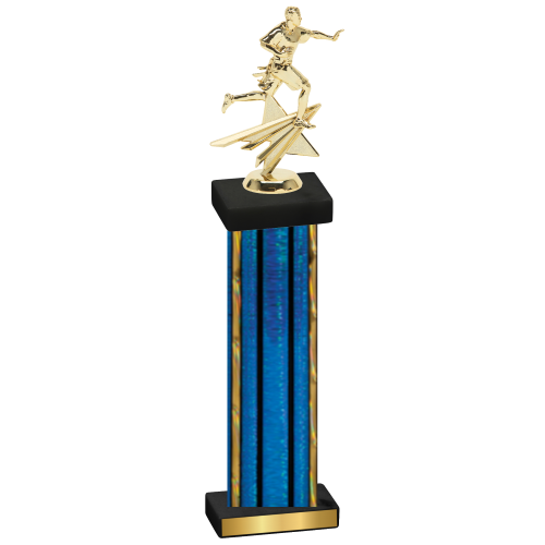 Single Blue Glacier Flag Football Trophy