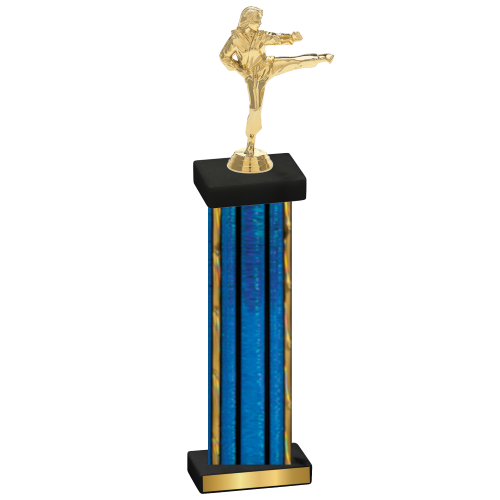 Single Blue Glacier Karate Trophy