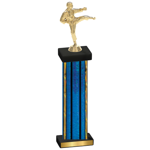 Single Blue Glacier Karate Trophy