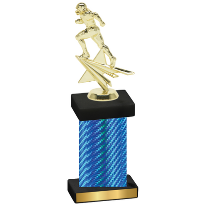 Single Blue Carbon Fiber Football Trophy