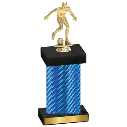 Single Blue Carbon Fiber Soccer Trophy