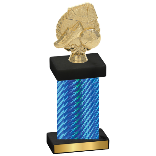 Single Blue Carbon Fiber Soccer Trophy