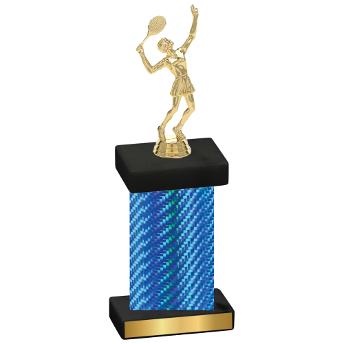 Single Blue Carbon Fiber Tennis Trophy