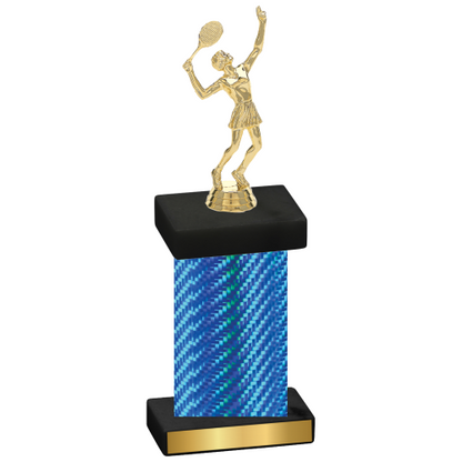 Single Blue Carbon Fiber Tennis Trophy