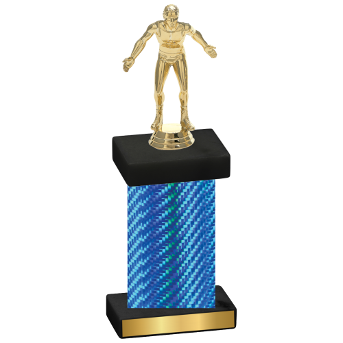 Single Blue Carbon Fiber Wrestling Trophy