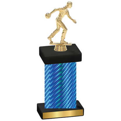 Single Blue Carbon Fiber Bowling Trophy