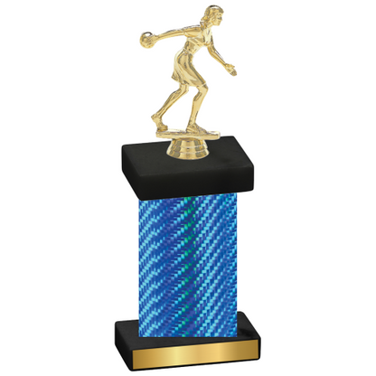 Single Blue Carbon Fiber Bowling Trophy