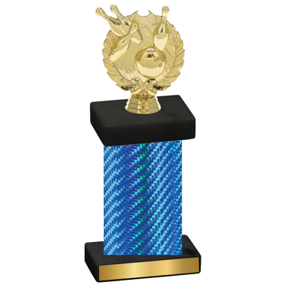 Single Blue Carbon Fiber Bowling Trophy