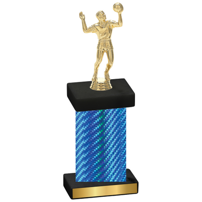 Single Blue Carbon Fiber Volleyball Trophy