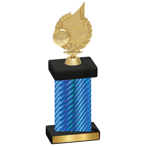 Single Blue Carbon Fiber Volleyball Trophy