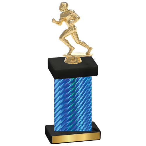 Single Blue Carbon Fiber Football Trophy