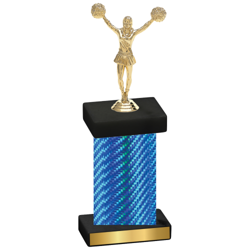 Single Blue Carbon Fiber Cheerleading Trophy