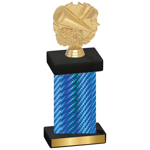 Single Blue Carbon Fiber Cheerleading Trophy