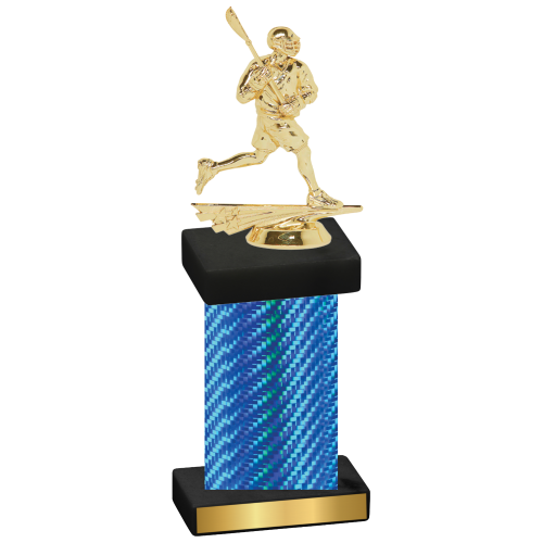 Single Blue Carbon Fiber Lacrosse Trophy