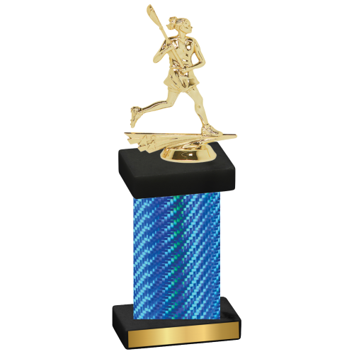 Single Blue Carbon Fiber Lacrosse Trophy