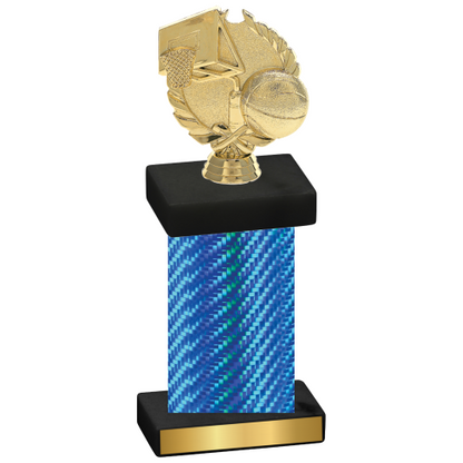 Single Blue Carbon Fiber Basketball Trophy