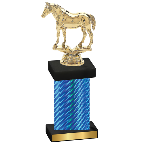 Single Blue Carbon Fiber Horses Trophy