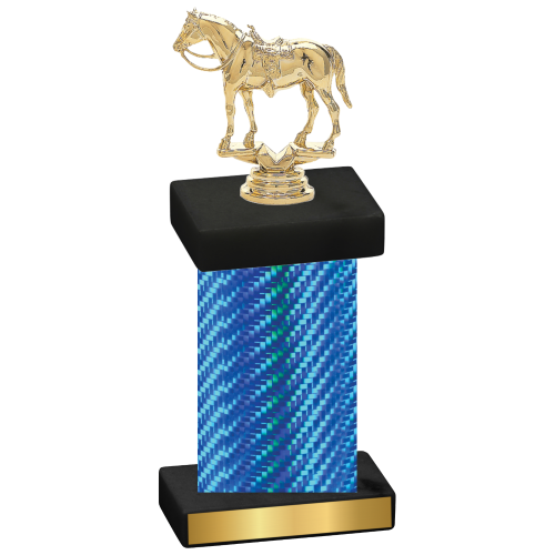 Single Blue Carbon Fiber Horses Trophy